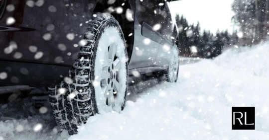 car driving through snow